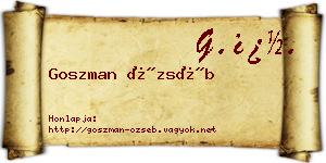 Goszman Özséb névjegykártya